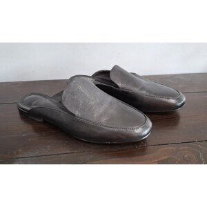 EUC Gianni Bini Black Leather Sllip-on Slides/Size 5.5M